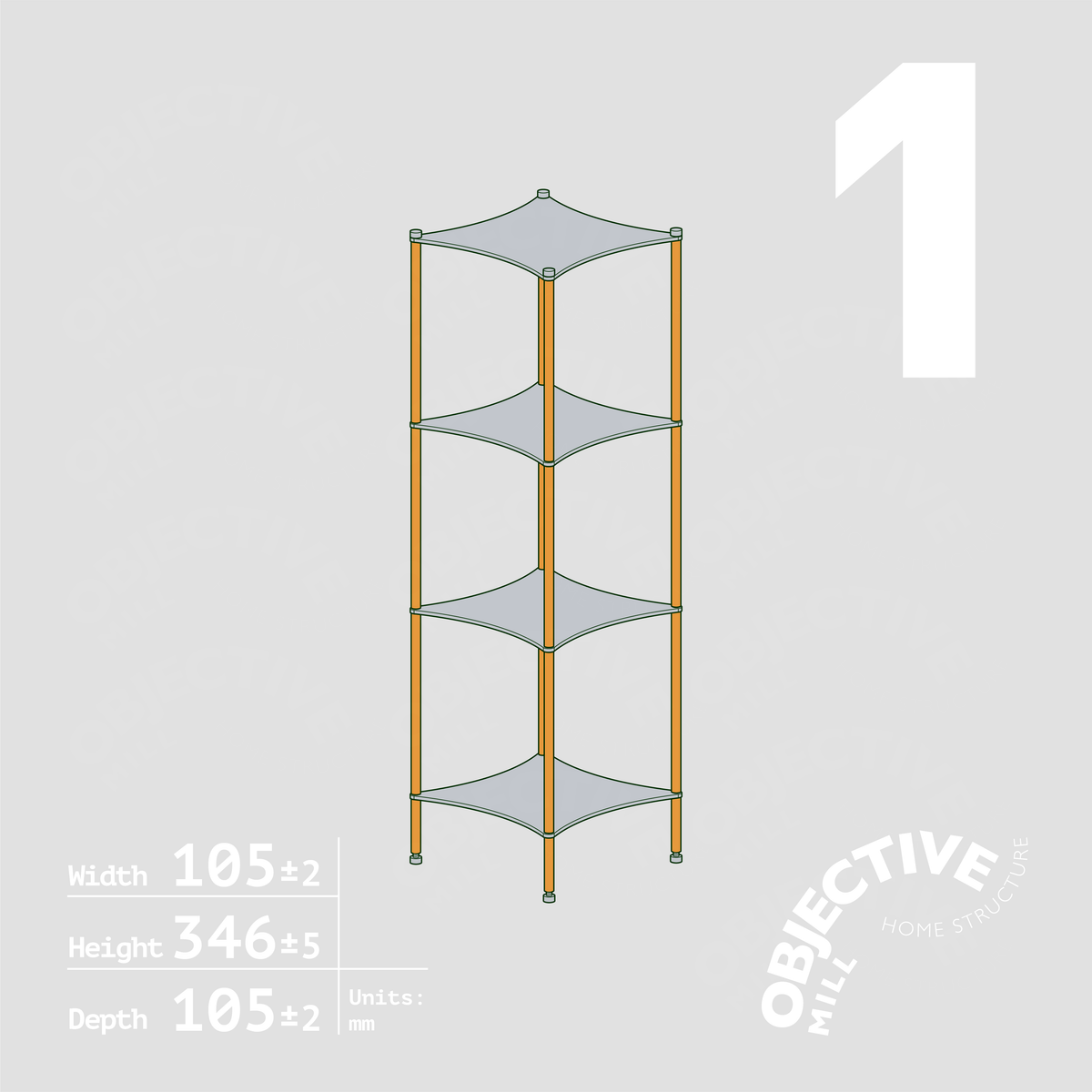 Aluminum Desktop Shelf Model 2