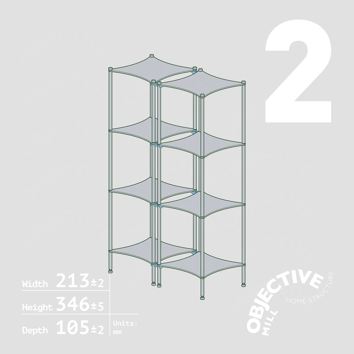 Aluminum Desktop Shelf Model 2
