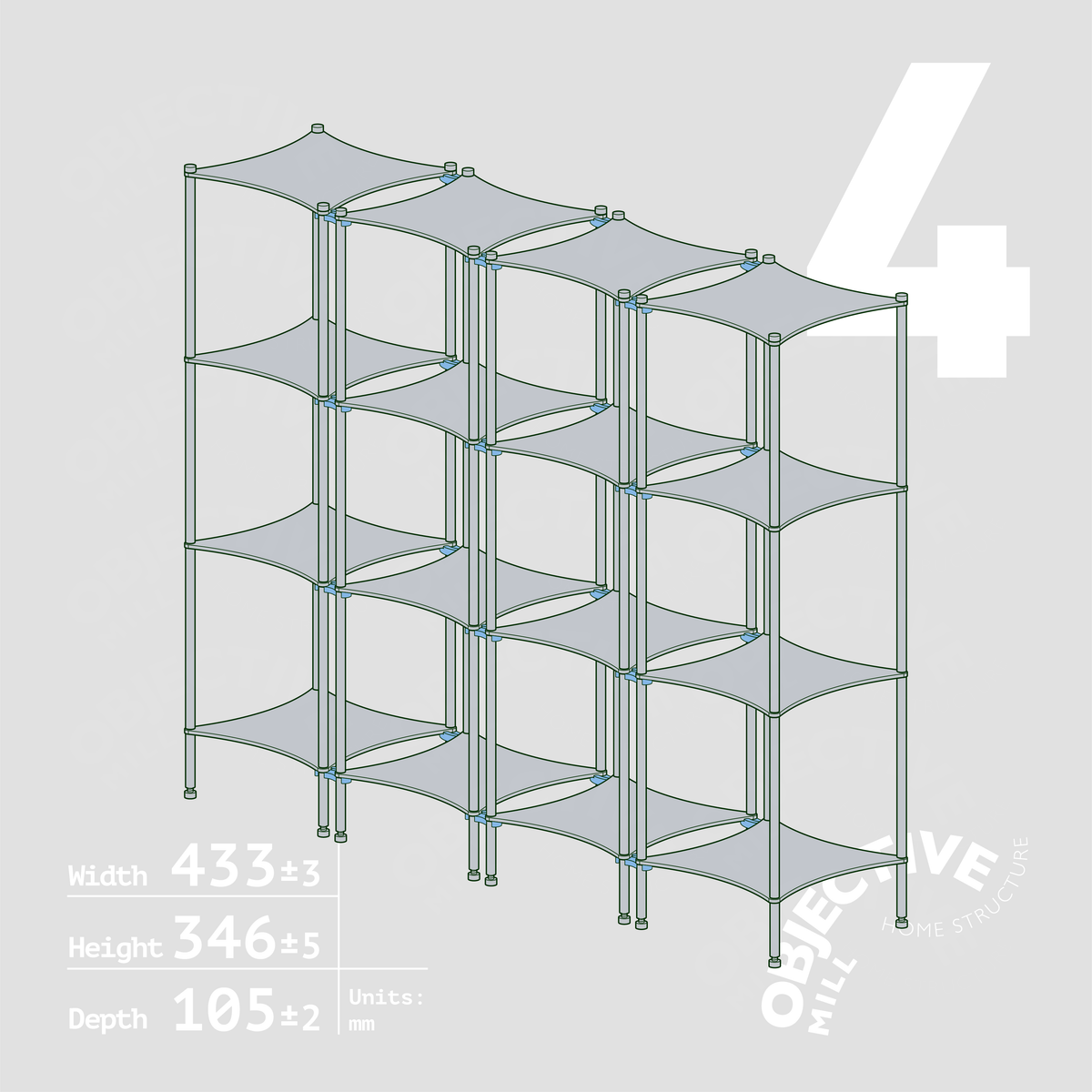 Aluminum Desktop Shelf Model 2