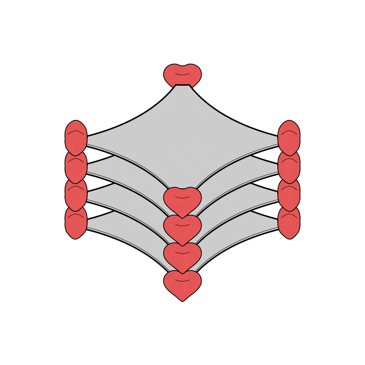 Stackable Aluminum Coasters (heart-shaped feet)