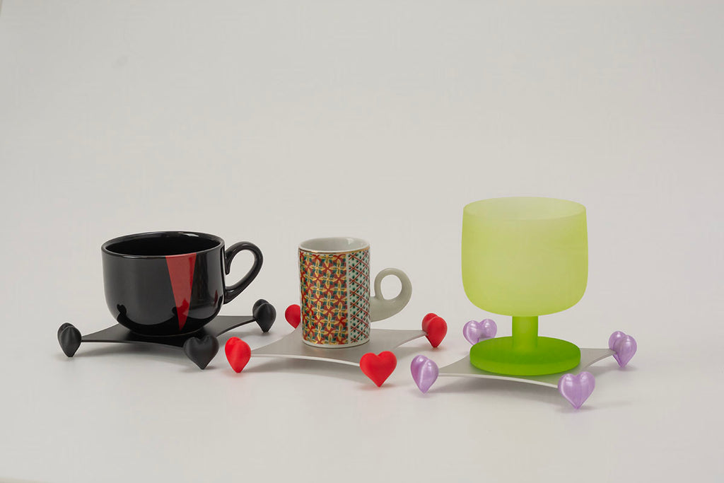 Stackable Aluminum Coasters (heart-shaped feet)