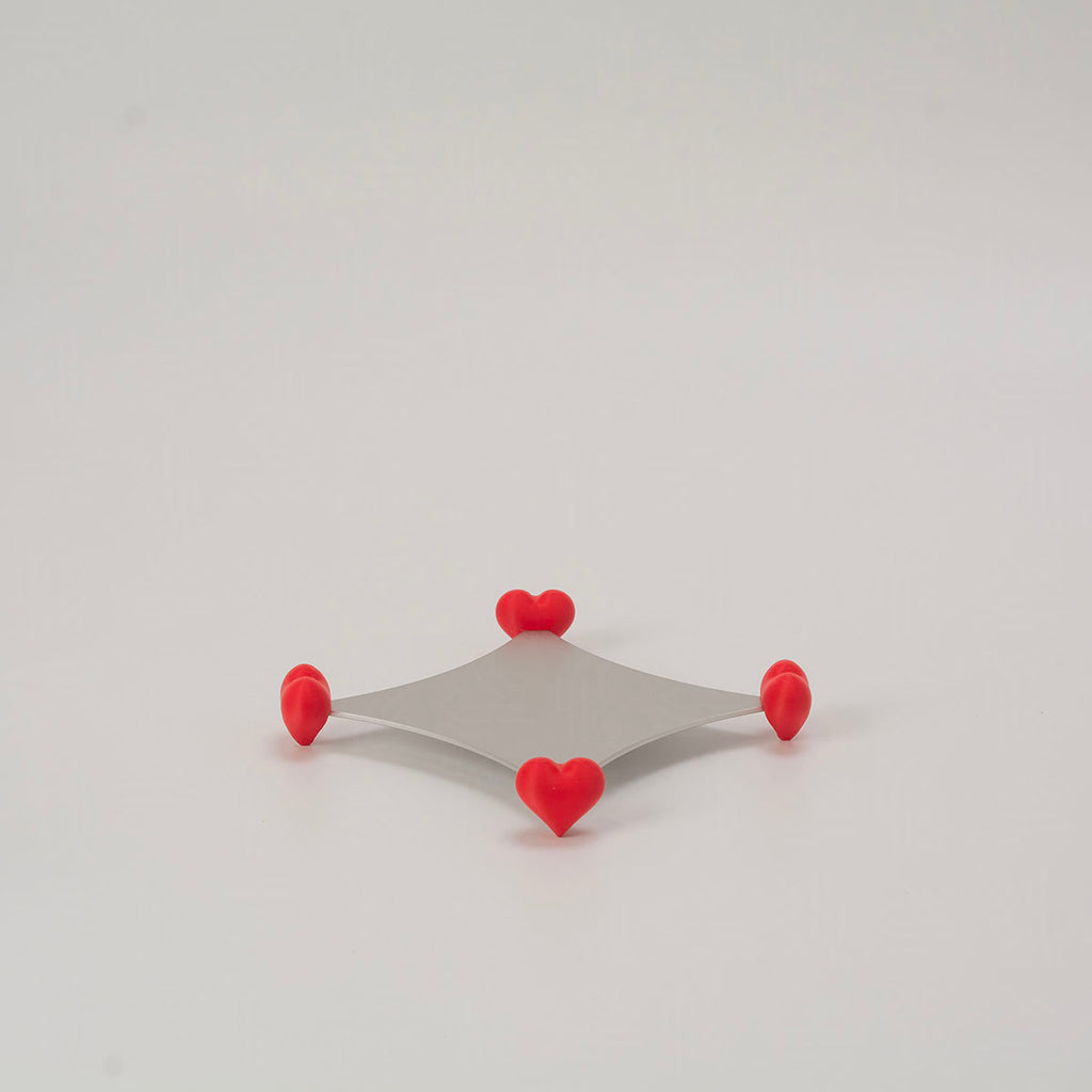 Stackable Aluminum Coasters (heart-shaped feet)